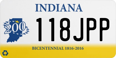 IN license plate 118JPP