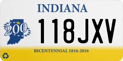 IN license plate 118JXV