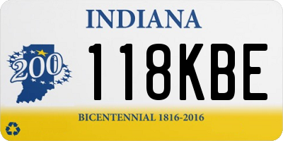 IN license plate 118KBE