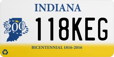 IN license plate 118KEG