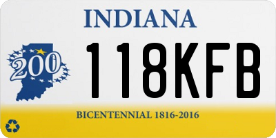 IN license plate 118KFB