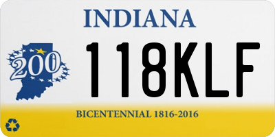 IN license plate 118KLF