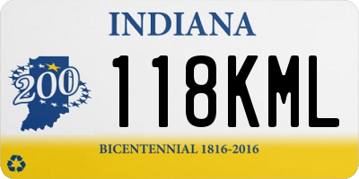 IN license plate 118KML