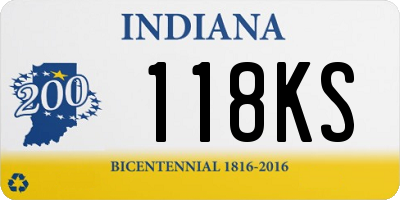 IN license plate 118KS