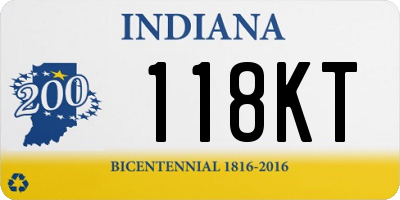 IN license plate 118KT
