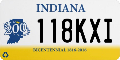 IN license plate 118KXI