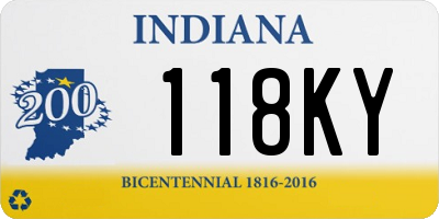 IN license plate 118KY