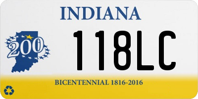 IN license plate 118LC