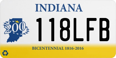 IN license plate 118LFB