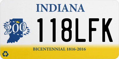 IN license plate 118LFK