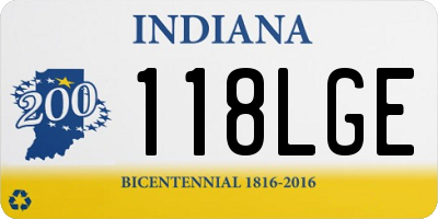 IN license plate 118LGE