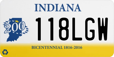 IN license plate 118LGW