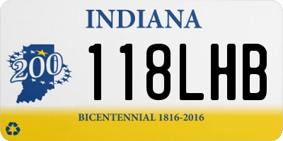 IN license plate 118LHB