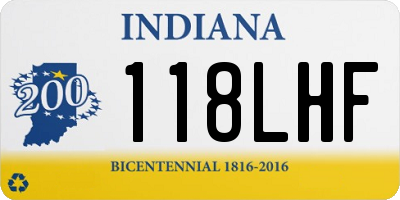 IN license plate 118LHF