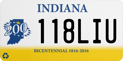 IN license plate 118LIU