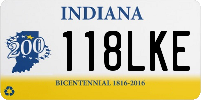 IN license plate 118LKE