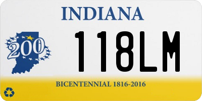 IN license plate 118LM