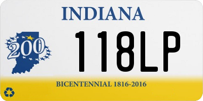 IN license plate 118LP