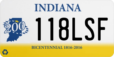 IN license plate 118LSF