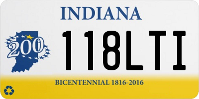 IN license plate 118LTI