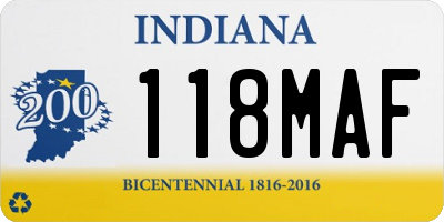 IN license plate 118MAF