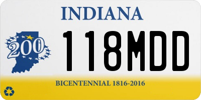 IN license plate 118MDD