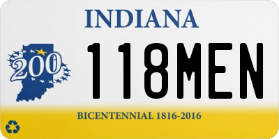 IN license plate 118MEN