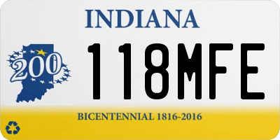 IN license plate 118MFE