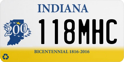 IN license plate 118MHC