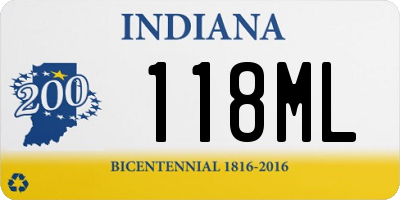 IN license plate 118ML