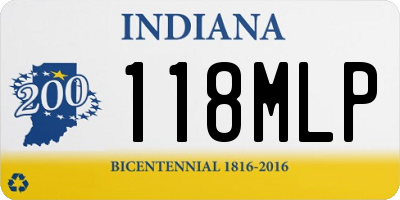 IN license plate 118MLP