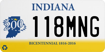 IN license plate 118MNG