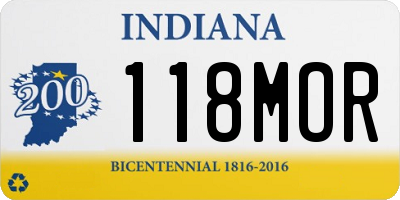 IN license plate 118MOR