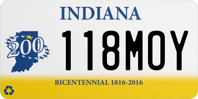 IN license plate 118MOY