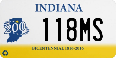 IN license plate 118MS