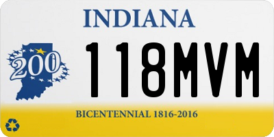 IN license plate 118MVM