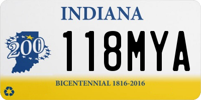 IN license plate 118MYA