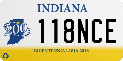 IN license plate 118NCE
