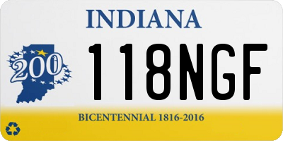 IN license plate 118NGF