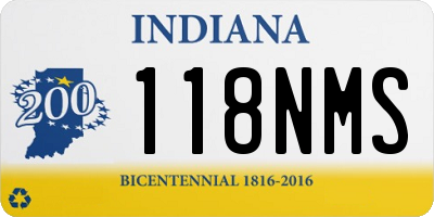 IN license plate 118NMS