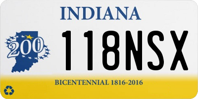 IN license plate 118NSX