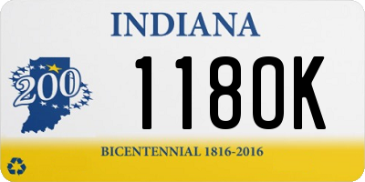 IN license plate 118OK