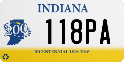IN license plate 118PA