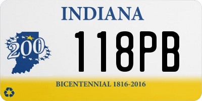 IN license plate 118PB