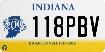 IN license plate 118PBV