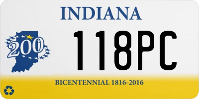 IN license plate 118PC