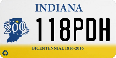 IN license plate 118PDH