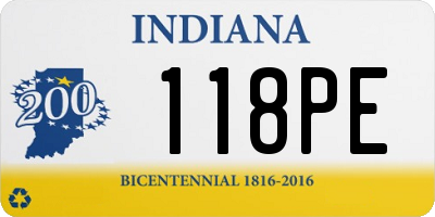 IN license plate 118PE