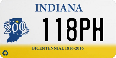 IN license plate 118PH