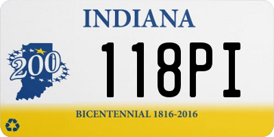 IN license plate 118PI